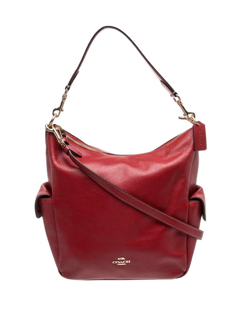 Coach Pennie Red Leather Hobo Bag